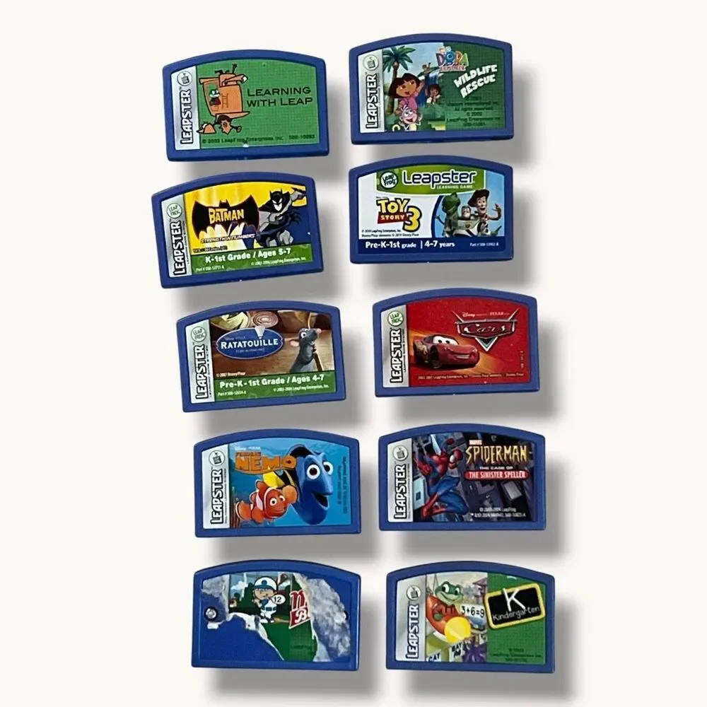 LeapFrog Leapster Learning Game Cartridge Lot of 10 Disney Marvel Label Damage